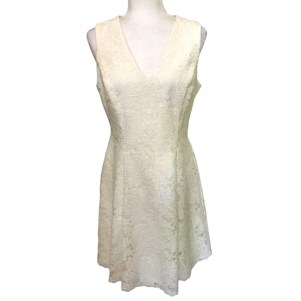 White House Black Market Lace Fit & Flare Dress - 10 - Picture 5 of 15